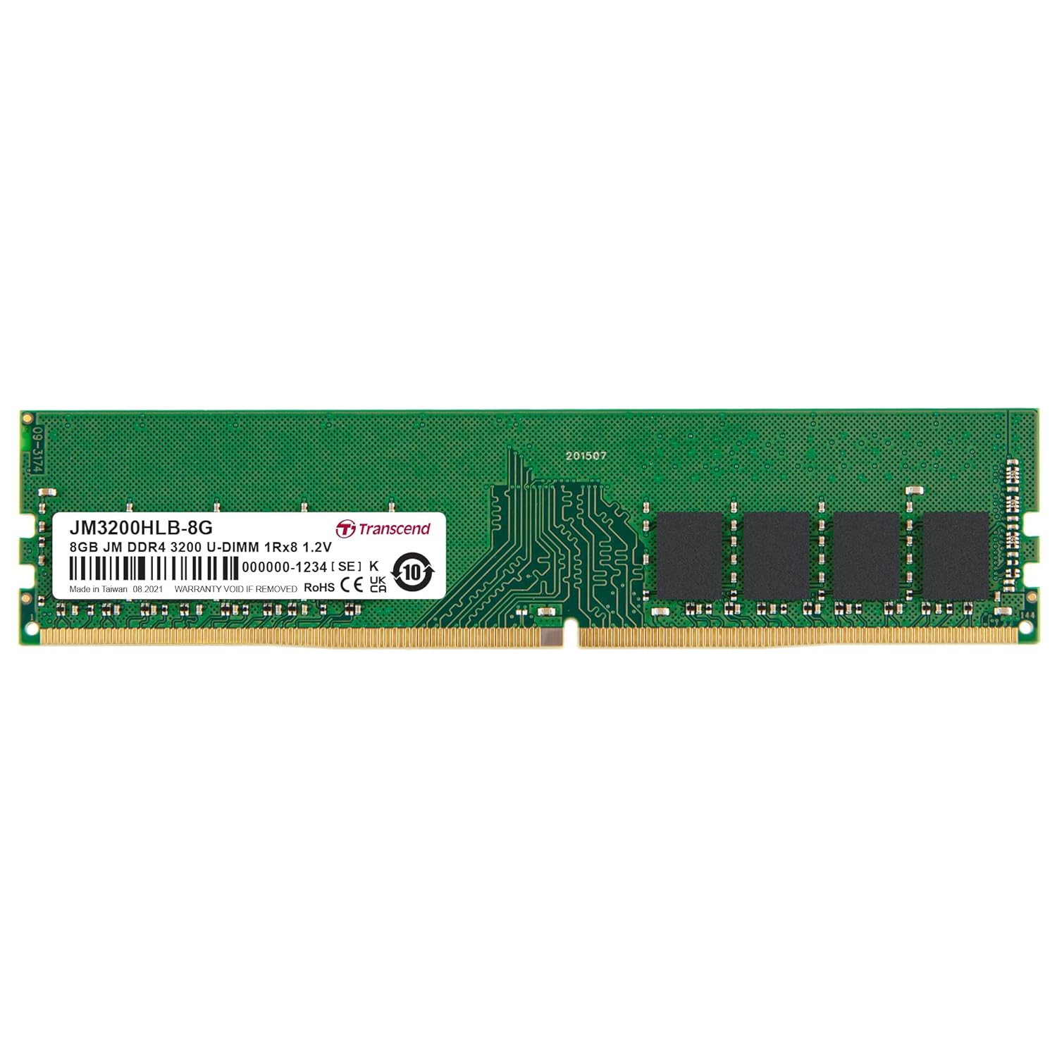 Transcend JetRam Memory DDR4 3200MHz U-DIMM Desktop RAM | 1Rx8, CL22, 1.2V | 4GB, 8GB, 16GB