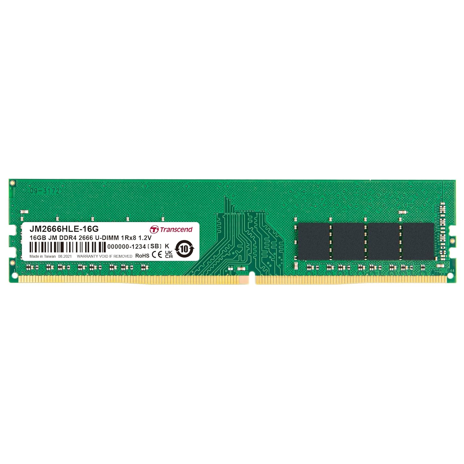 Transcend JetRam Memory DDR4 2666MHz U-DIMM Desktop RAM | 1Rx8, CL19, 1.2V | 4GB, 8GB, 16GB