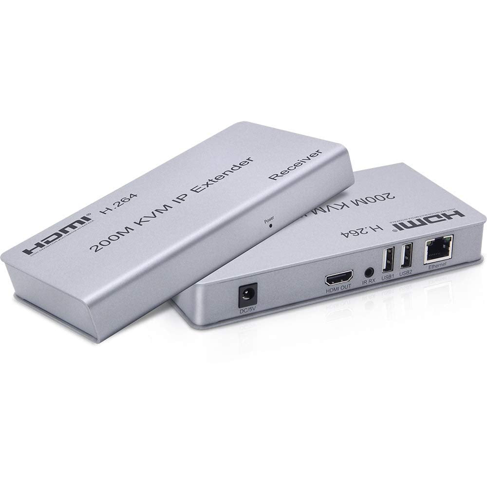 BOXNUBE HDMI USB KVM Extender over Ethernet CAT6 Up to 200M Full HD 1080P | Dual USB Ports