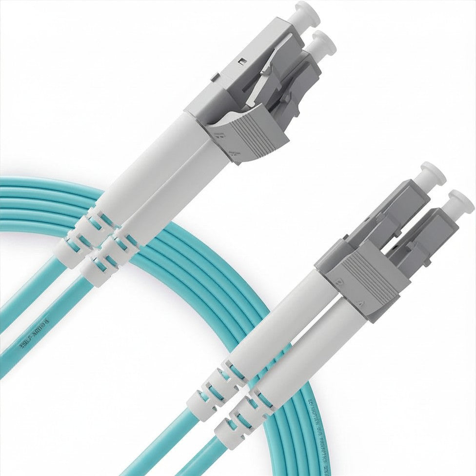 BOXNUBE LC-LC Multimode Duplex OM3 Fiber Patch Cord Aqua 2M, 50/125µm, 3.0mm Optical Fiber Cable, High-Speed Fiber Optic Jumper for Data Center, LAN & 10G Networking