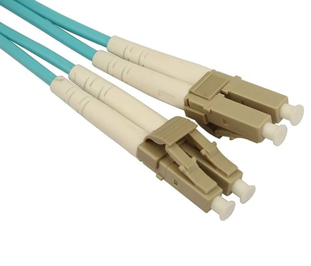 BOXNUBE LC-LC Multimode Duplex OM3 Fiber Patch Cord Aqua 2M, 50/125µm, 3.0mm Optical Fiber Cable, High-Speed Fiber Optic Jumper for Data Center, LAN & 10G Networking