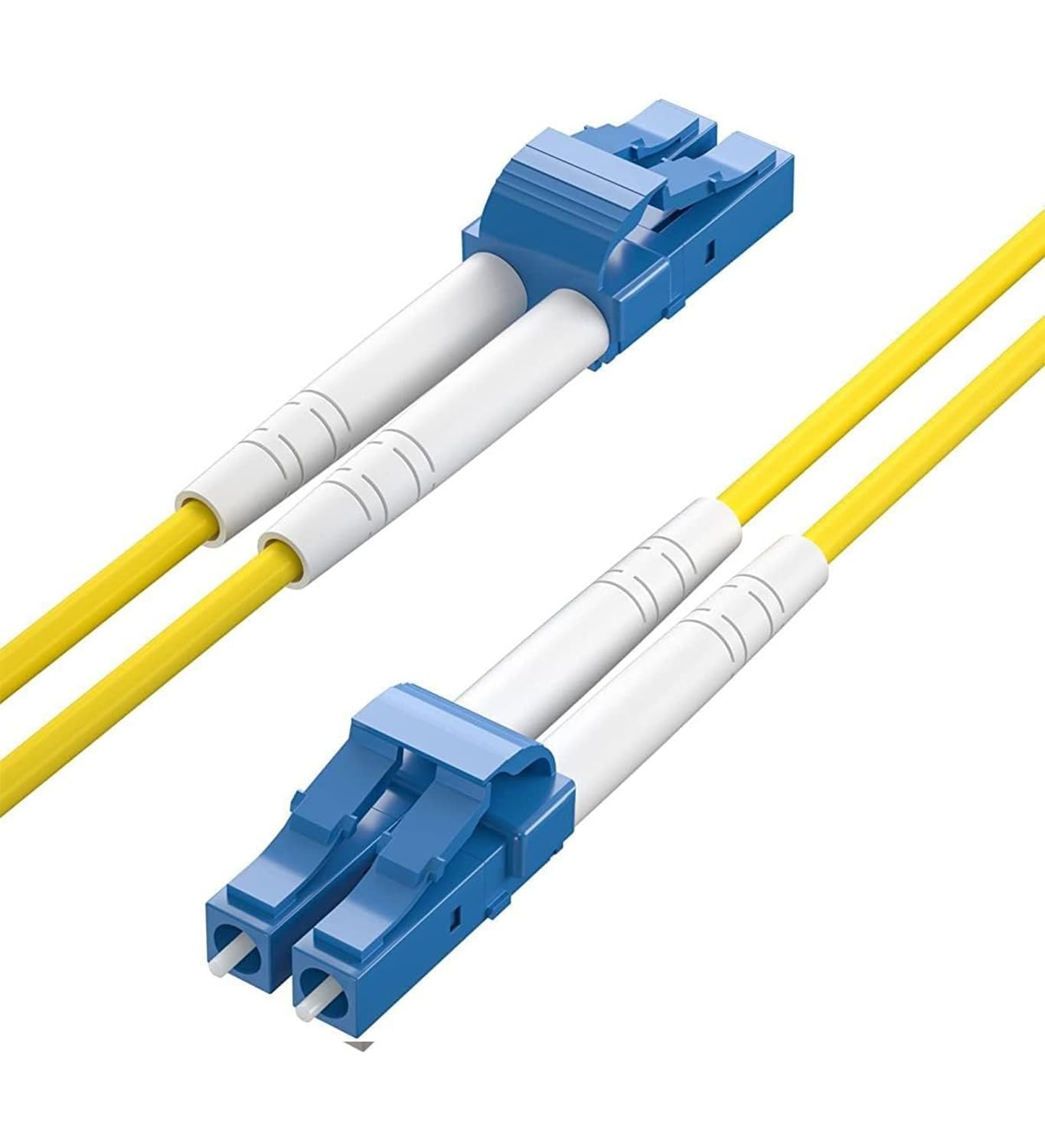BOXNUBE LC to LC Single mode Duplex Fiber Patch Cord 3.0MM, 9/125µm, LC-LC UPC High-Speed Optical Cable, Yellow LSZH