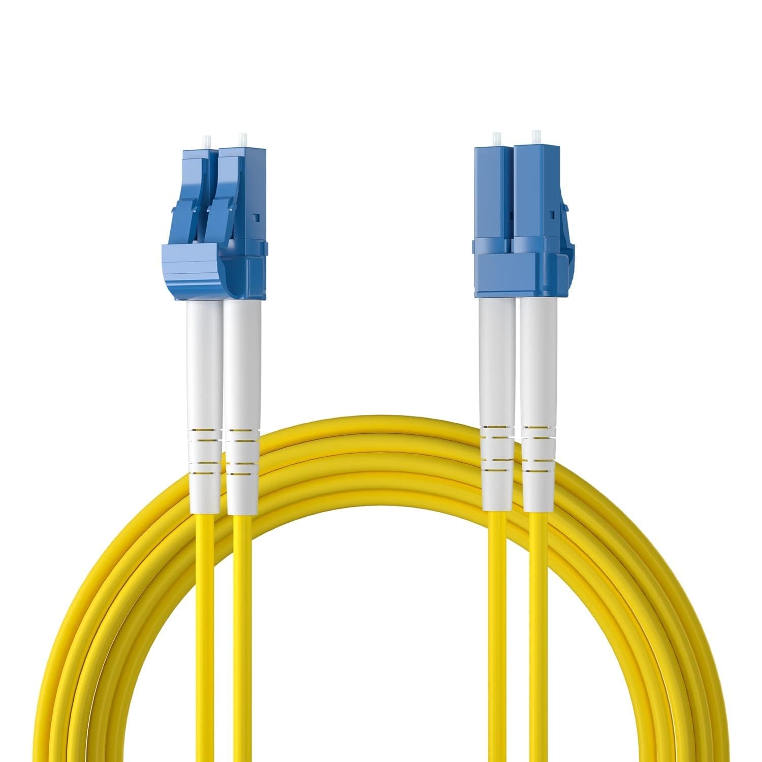 BOXNUBE LC to LC Single mode Duplex Fiber Patch Cord 3.0MM, 9/125µm, LC-LC UPC High-Speed Optical Cable, Yellow LSZH