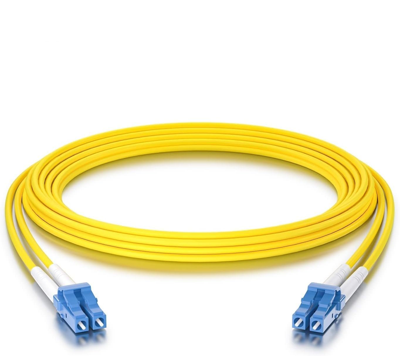 BOXNUBE LC to LC Single mode Duplex Fiber Patch Cord 3.0MM, 9/125µm, LC-LC UPC High-Speed Optical Cable, Yellow LSZH