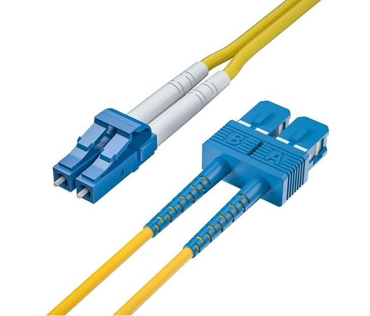 BOXNUBE LC-SC Singlemode Duplex Fiber Patch Cord 3M, 9/125µm OS2, 3.0mm Optical Fiber Cable, High-Speed Fiber Optic Jumper for Telecom, Data Center & Networking