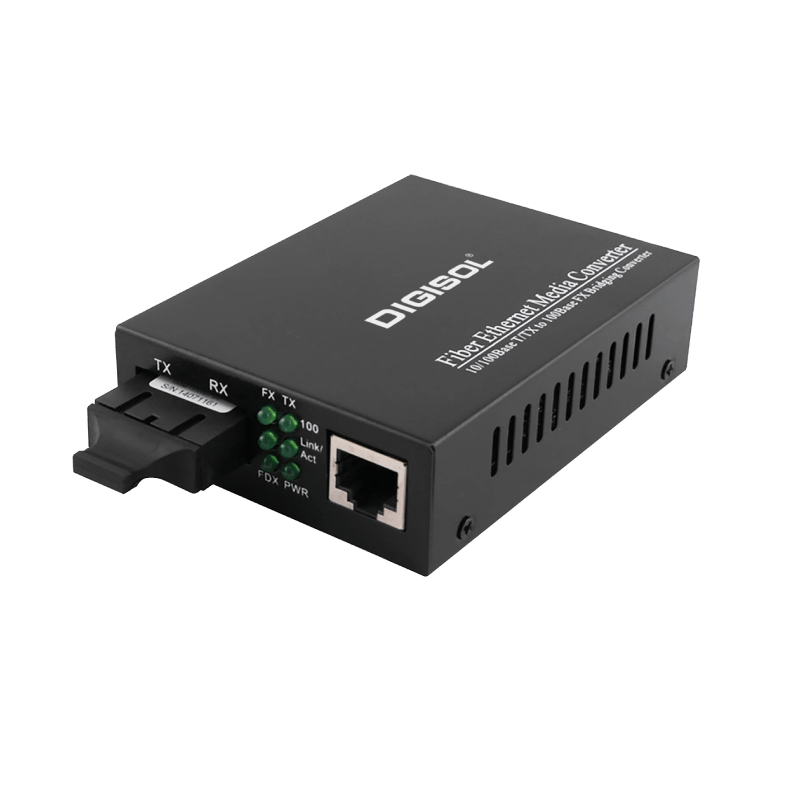 Digisol Single Mode Dual Fiber Gigabit Media Converter | Up to 20 Kms | DG-MC6123E