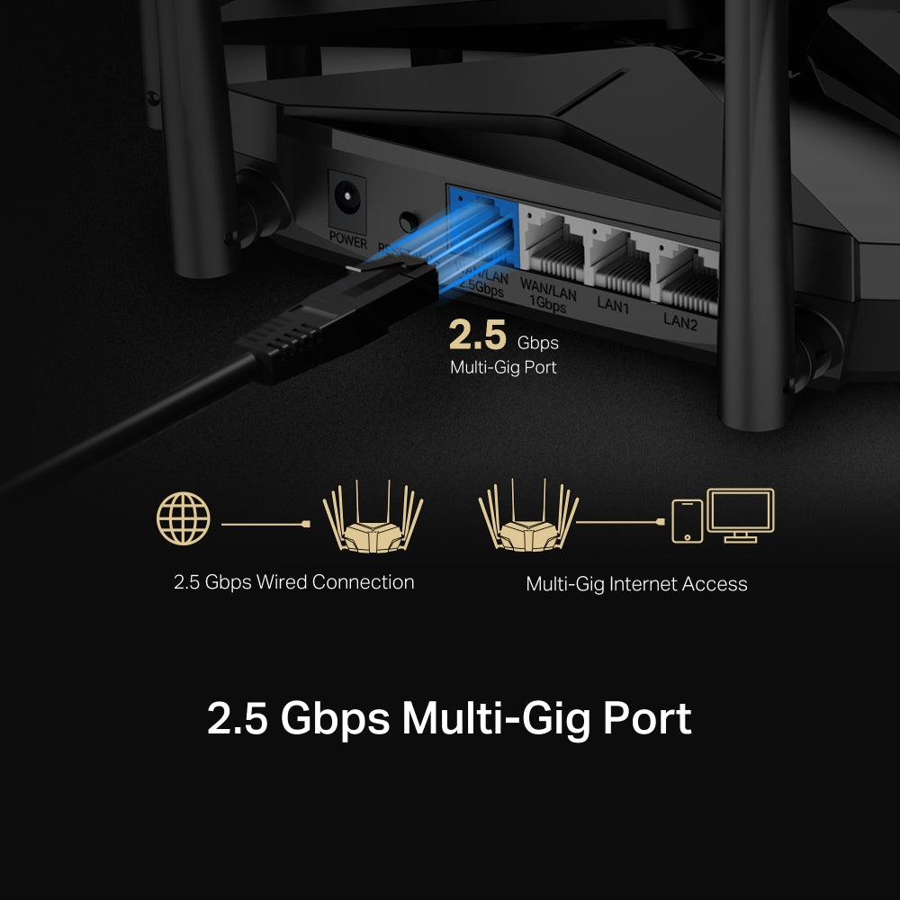 MERCUSYS MR90X AX6000 8-Stream Wi-Fi 6 Router | 4×4 Mu-Mimo | 2.5 Gbps Multi-Gigabit Port | Quad-core Processor