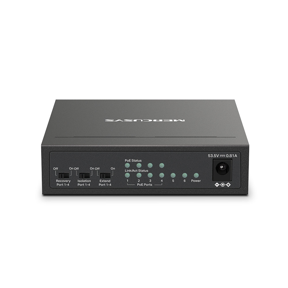 Mercusys  MS106LP 6-Port 10/100Mbps Desktop Switch with 4-Port PoE+