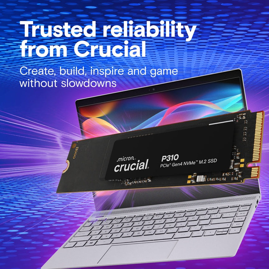 Crucial P310 2280 PCIe Gen4 3D NAND NVMe M.2 SSD, Up to 6,600MB/s | Internal Solid State Drive |500GB, 1TB Available