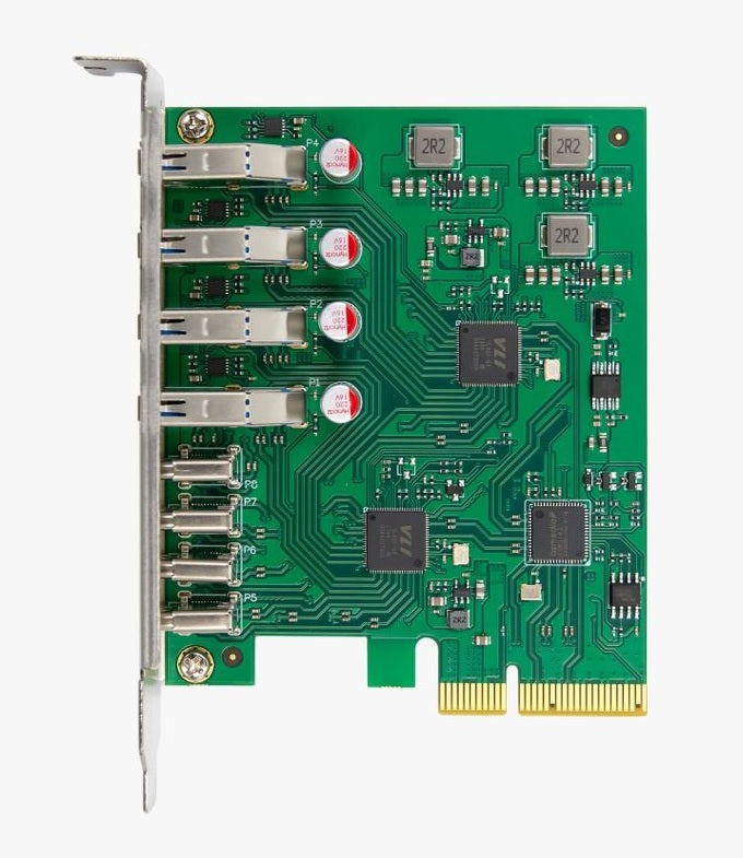 BOXNUBE PCI-E 4 Port USB-C + 4 Port USB-A USB 3.1 10Gbps Internal PCI Express Card PCIe x4, ASM3142 + VL820-Q8 Chipset