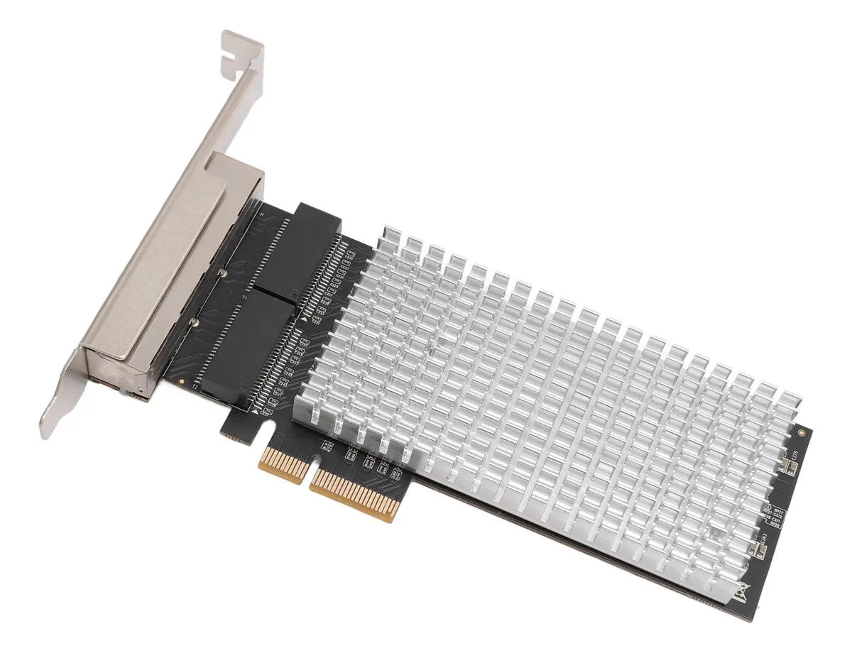 BOXNUBE 2.5Gbps PCIe x4 Four Port Network Adapter with Intel I225-V / I226-V | 4× RJ45 Ethernet LAN Card for Desktop PC | High-Speed 2.5GBASE-T
