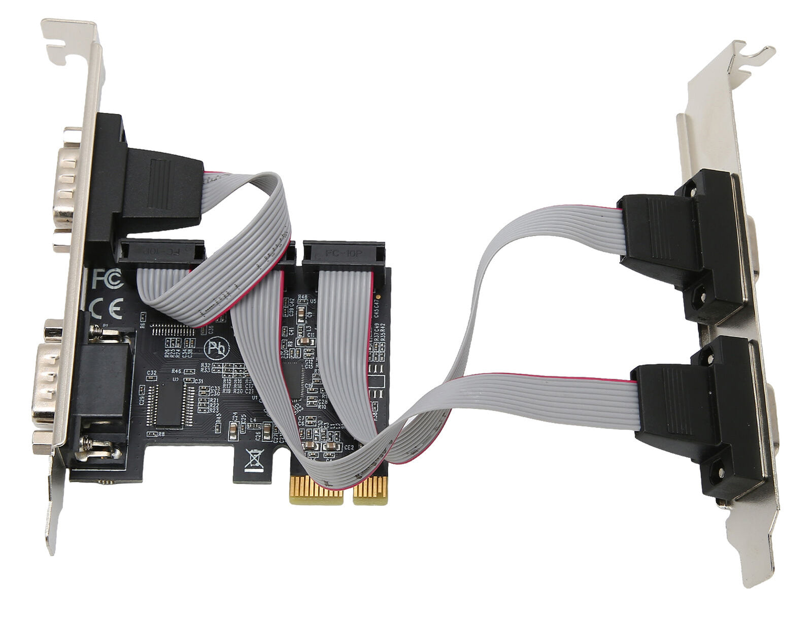 BOXNUBE 4 Port PCI-E RS232 Serial Card, 4 x Serial DB9 Port PCI Expres