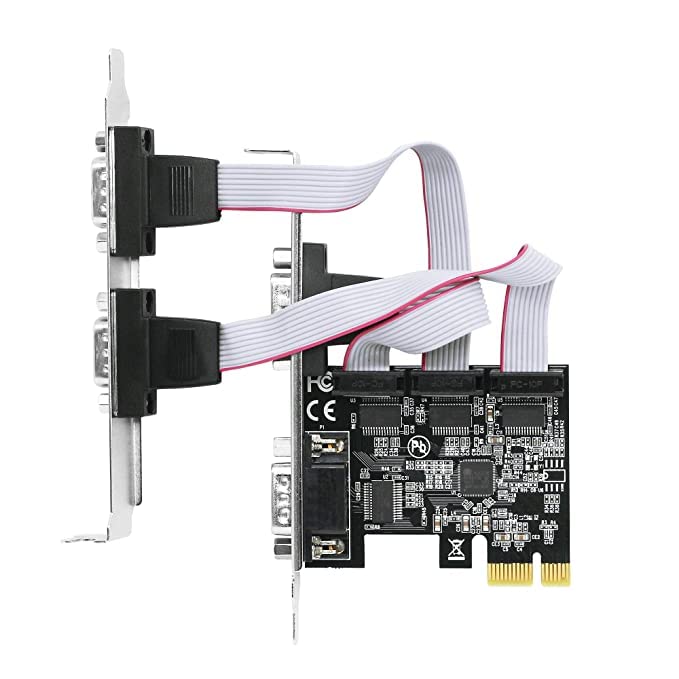 BOXNUBE 4 Port PCI-E RS232 Serial Card, 4 x Serial DB9 Port PCI Express Expansion Card for PC