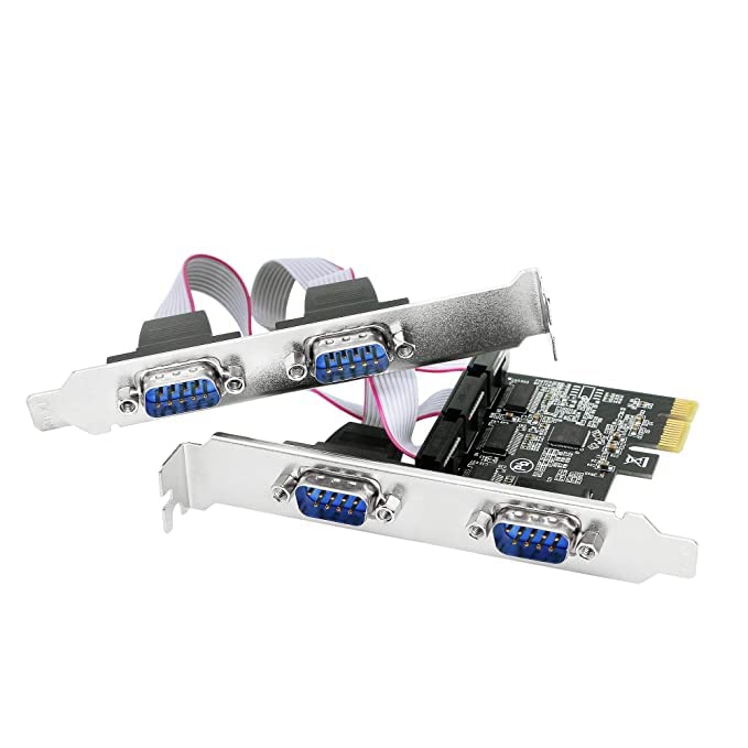 BOXNUBE 4 Port PCI-E RS232 Serial Card, 4 x Serial DB9 Port PCI Express Expansion Card for PC