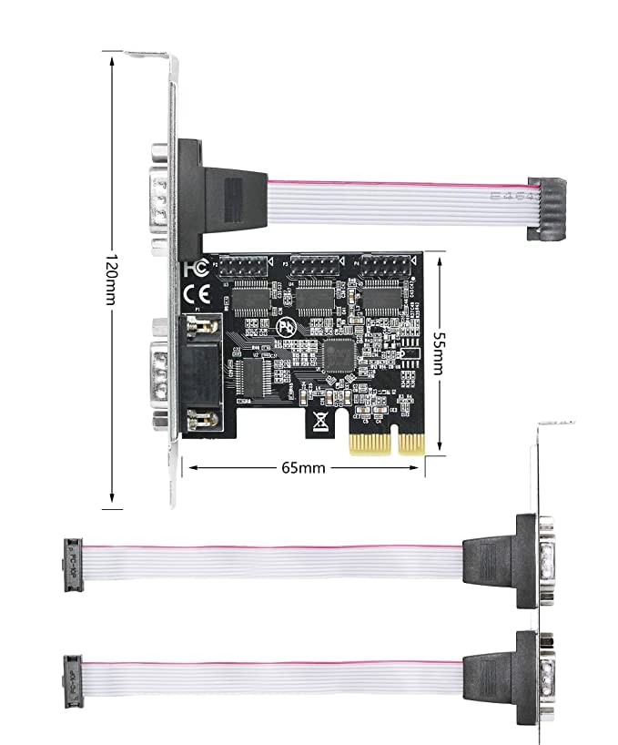 BOXNUBE 4 Port PCI-E RS232 Serial Card, 4 x Serial DB9 Port PCI Express Expansion Card for PC