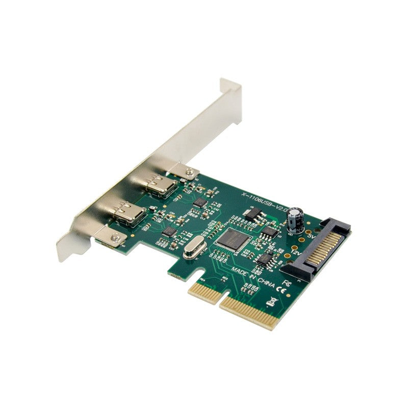 BOXNUBE PCI-E 2 Port USB-C USB 3.1 Gen2 10Gbps Internal Expansion PCI Express Card PCIe x4, ASM1142 Chipset