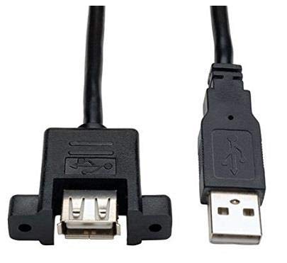 USB Panel Mount USB 2.0 Cable Type A Male to Type B Female