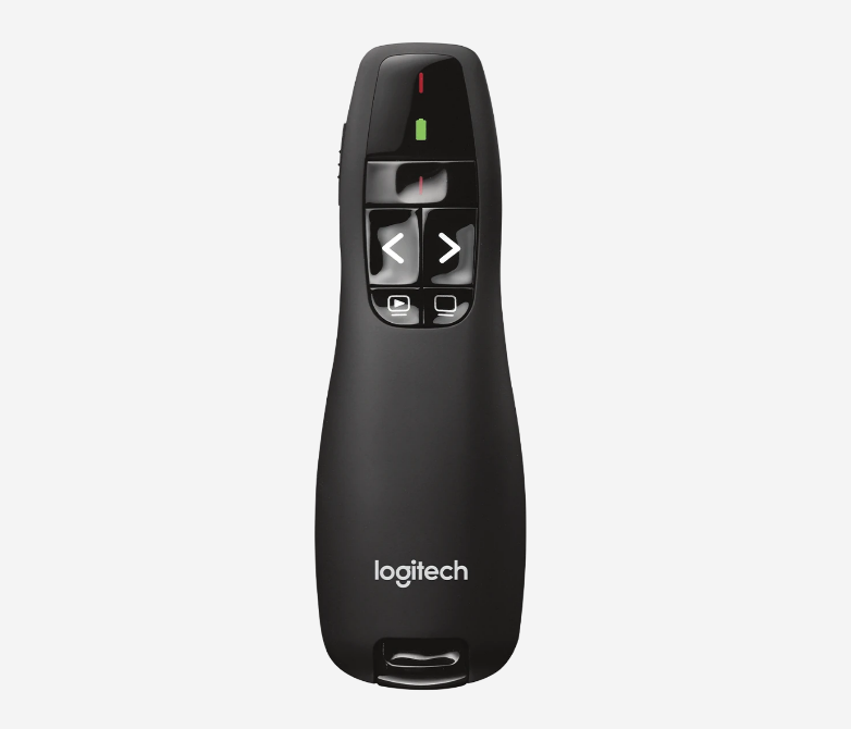 Logitech R400 Wireless Laser Presenter for Projector | Red Laser Pointer, 15M Range, Presentation Remote