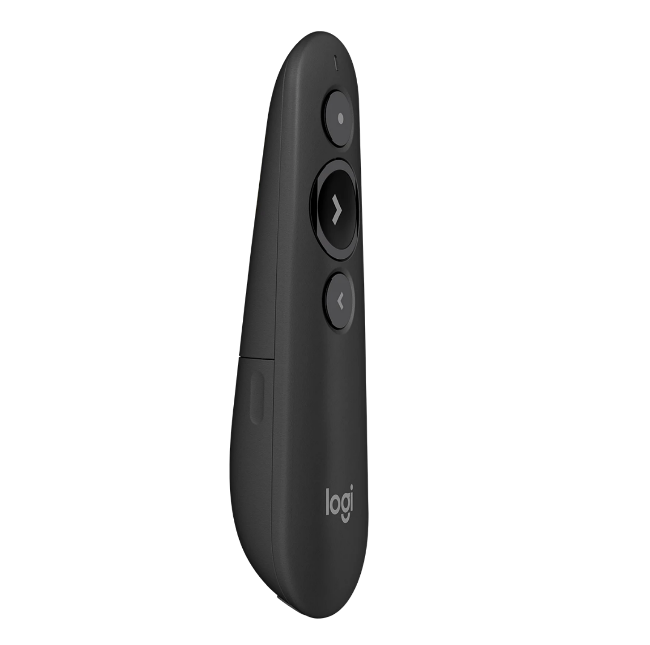 Logitech R500 Bluetooth & Wireless Laser Presenter for Projector | Red Laser Pointer, 20M Range, Dual Connectivity Presentation Remote