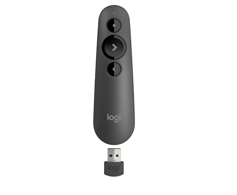 Logitech R500 Bluetooth & Wireless Laser Presenter for Projector | Red Laser Pointer, 20M Range, Dual Connectivity Presentation Remote