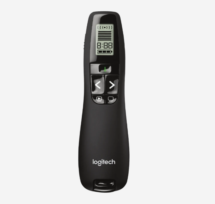 Logitech R800 Professional Presenter With LCD display for Projector | Green Laser Pointer, 30M Range, Presentation Remote