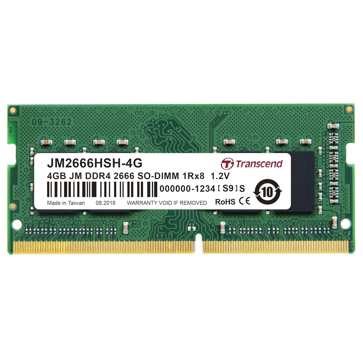 Transcend JetRam Memory DDR4 2666MHz SO-DIMM Laptop RAM | 1Rx8, CL19, 1.2V | 4GB, 8GB, 16GB