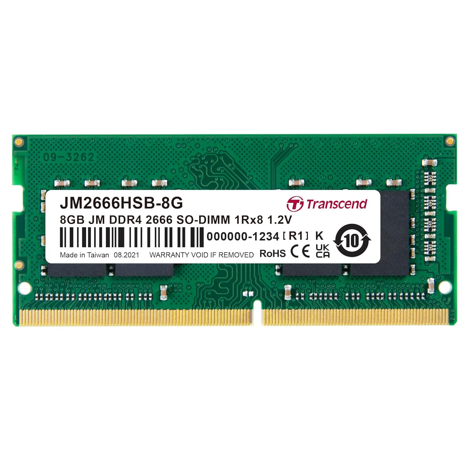 Transcend JetRam Memory DDR4 2666MHz SO-DIMM Laptop RAM | 1Rx8, CL19, 1.2V | 4GB, 8GB, 16GB