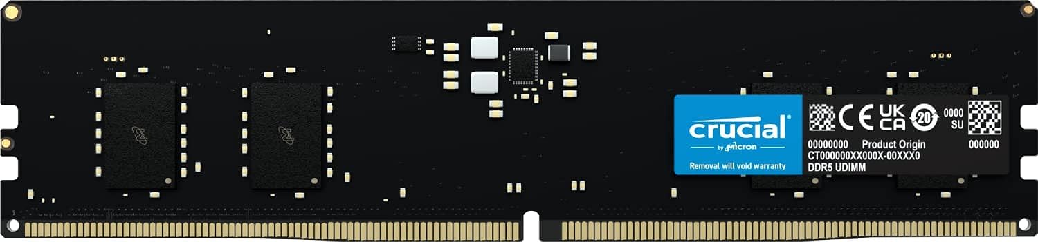 Crucial DDR5 4800MHz 1.1V CL40 Memory RAM ODECC Design Faster Performance