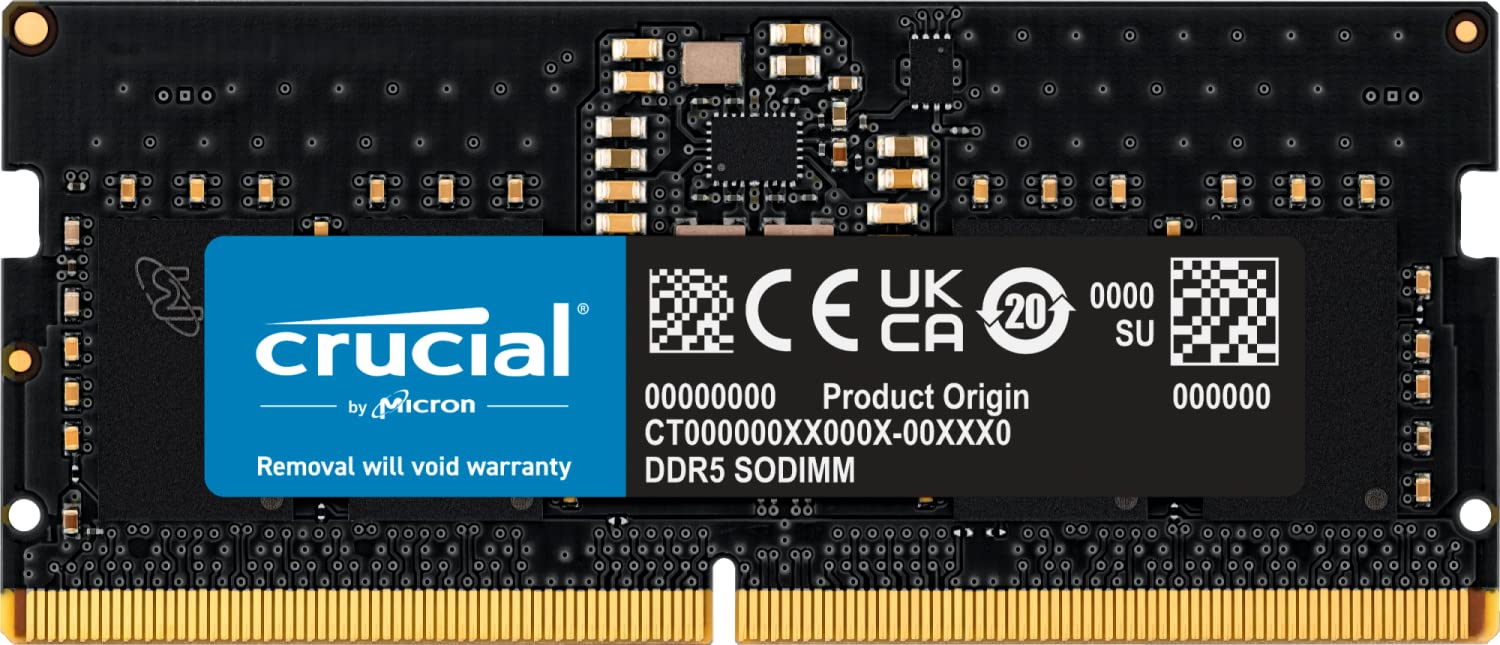 Crucial DDR5 4800MHz 1.1V CL40 Memory RAM ODECC Design Faster Performance