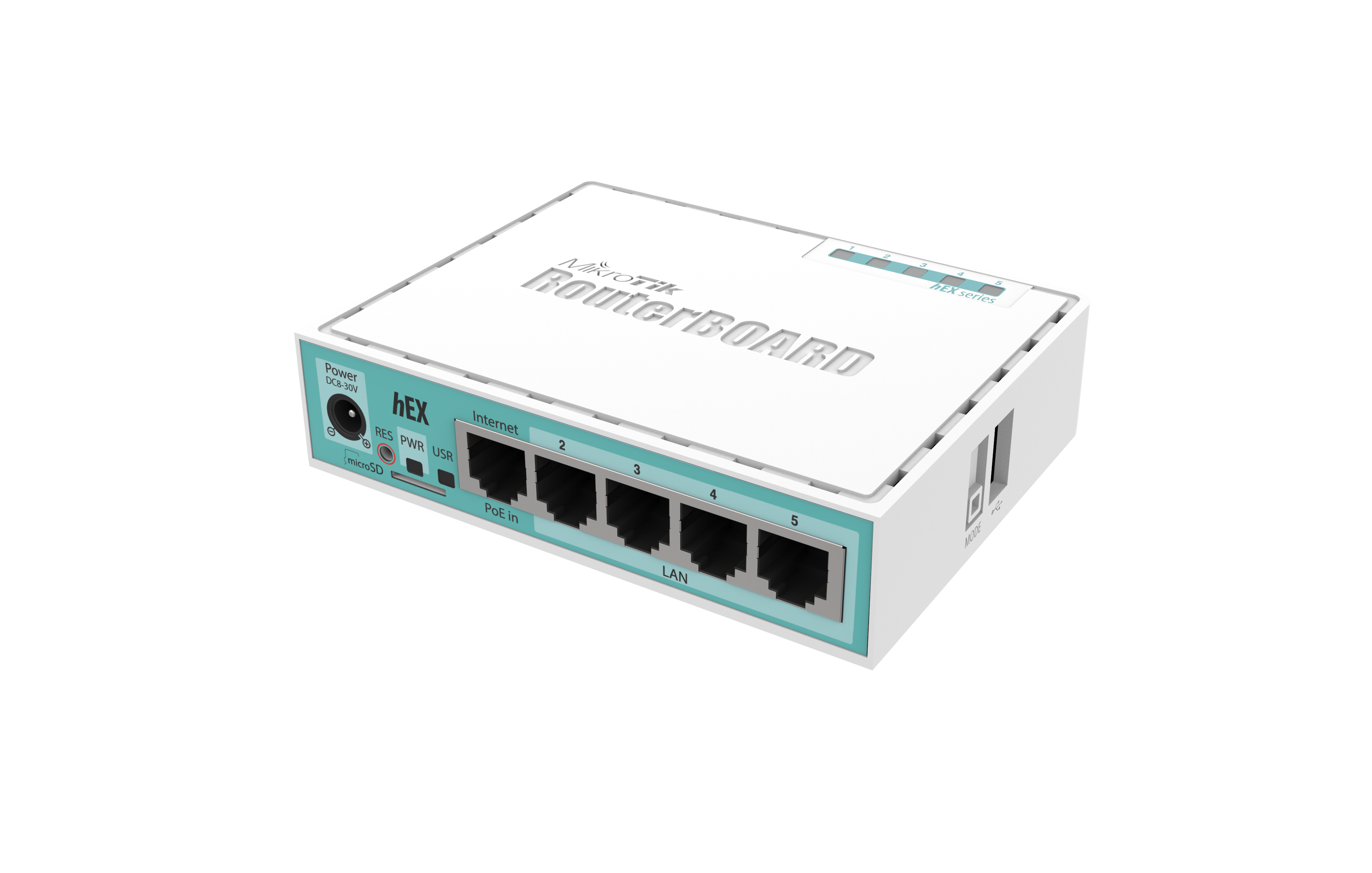 Mikrotik RB750r3 hEX 5 Port Gigabit Router | Dual Core 880MHz CPU, 256MB RAM, RouterOS L4 | USB, microSD Ports