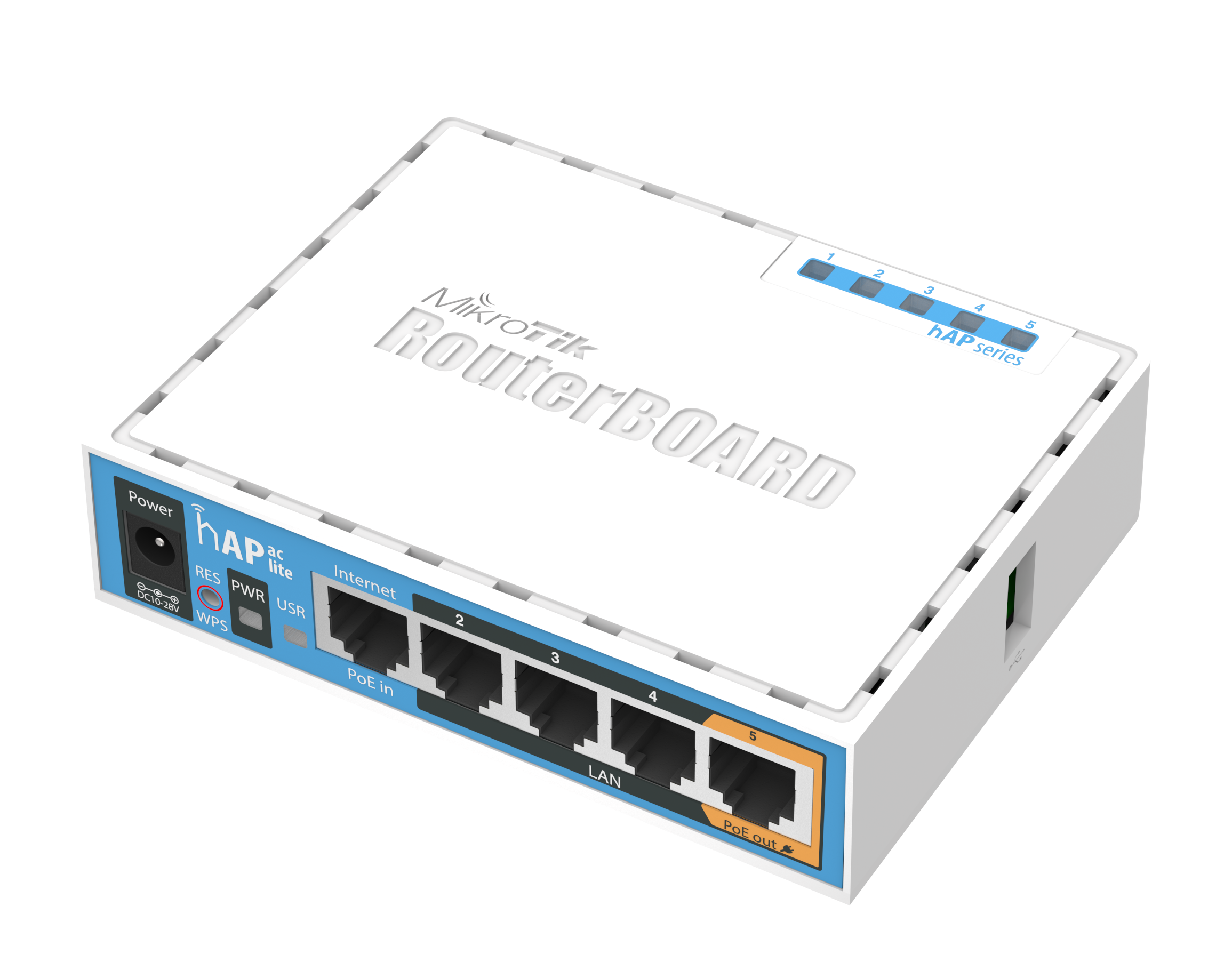 Mikrotik RB952Ui-5ac2nD hAP AC Lite WiFi Access Point | 2.4GHz and 5GHz, 5 x Ethernet Ports, 1 x USB A Port