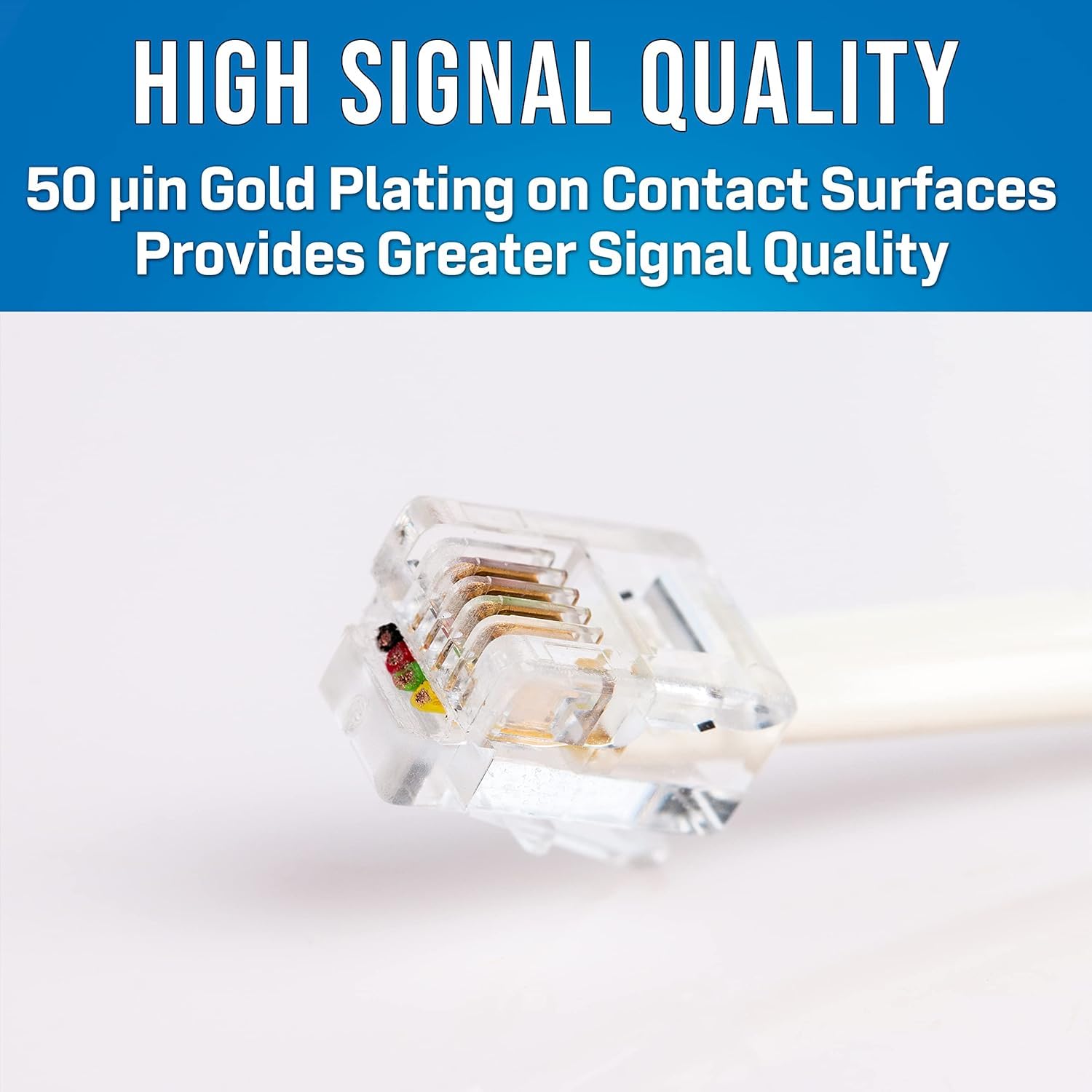 BOXNUBE 4 Pin RJ11 6P4C Modular Plug Telephone Phone Connector Crystal Head Plug for Four-Core Cable RJ 11 Plug