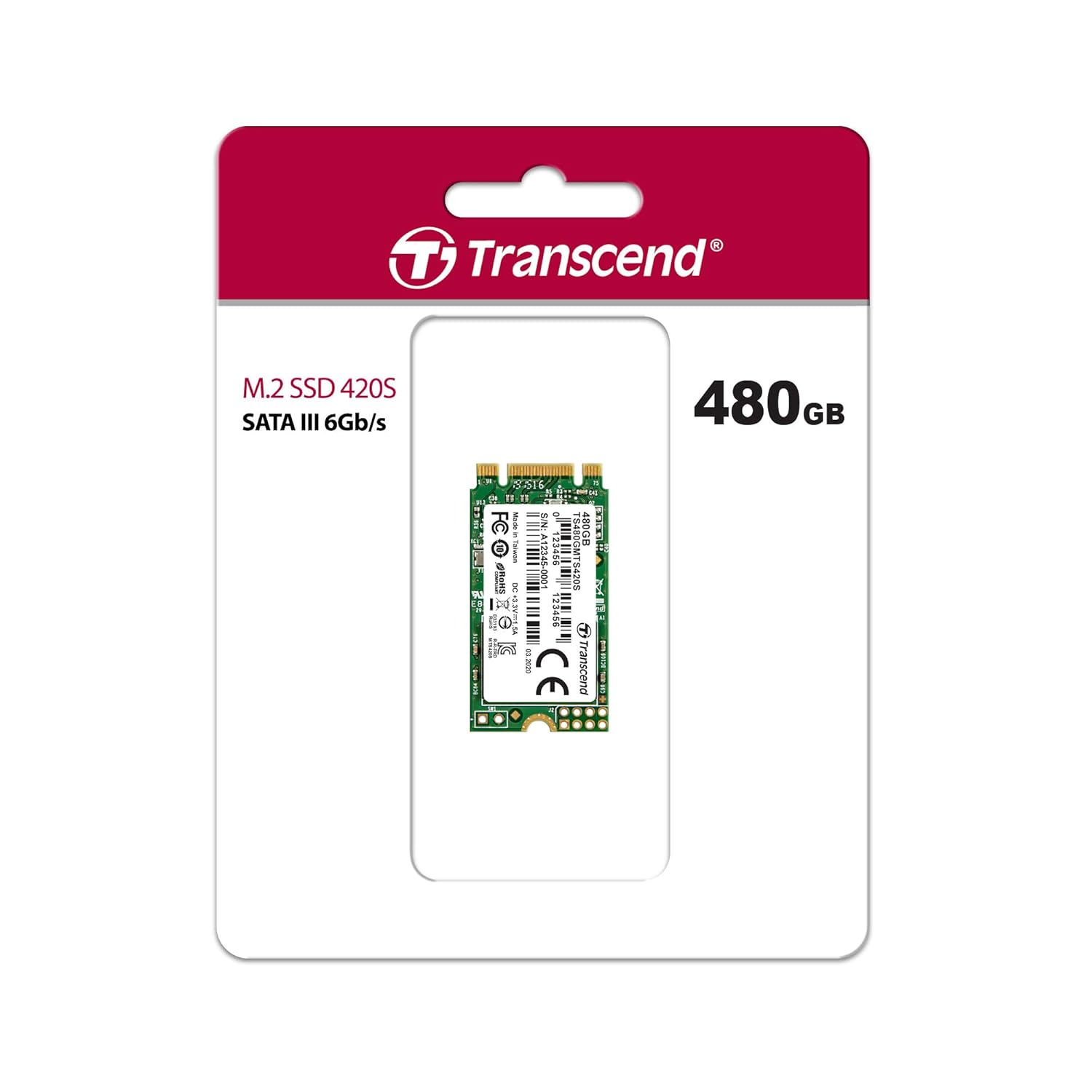 Transcend MTS420S M.2 2242 SATAIII Internal SSD with RAID Engine 3D NAND TLC | Up to 530 MB/s | 120GB 240GB 480GB