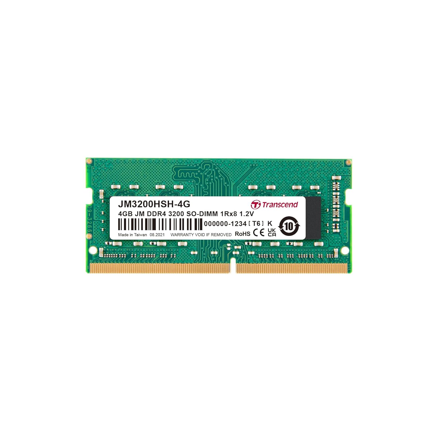 Transcend JetRam Memory DDR4 3200MHz SO-DIMM Laptop RAM | 1Rx8, CL22, 1.2V | 4GB, 8GB, 16GB