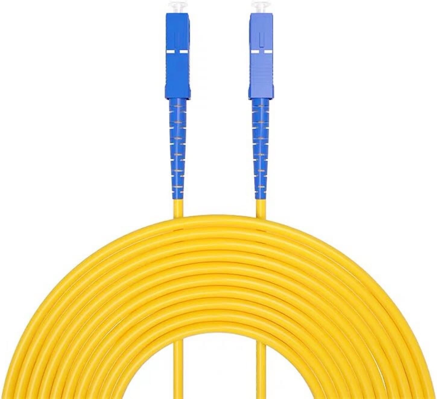 BOXNUBE SC-SC Singlemode Simplex Fiber Patch Cord 10M, 9/125µm OS2, 3.0mm Optical Fiber Cable, High-Speed Fiber Optic Jumper for FTTH, Telecom & Data Center