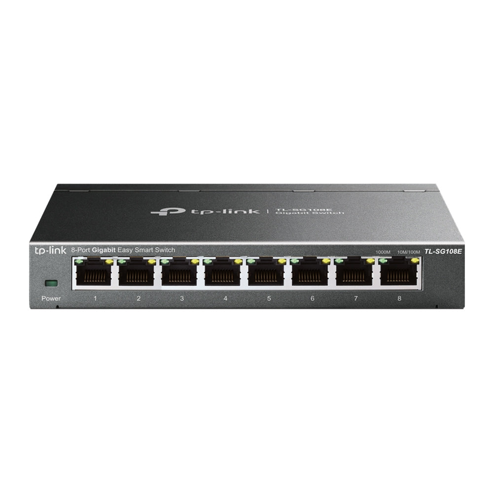 TP-LINK TL-SG108E 8 Port Gigabit Smart Switch | Metal Casing, Fanless | 16 Gbps Switching Capacity, L2 Features