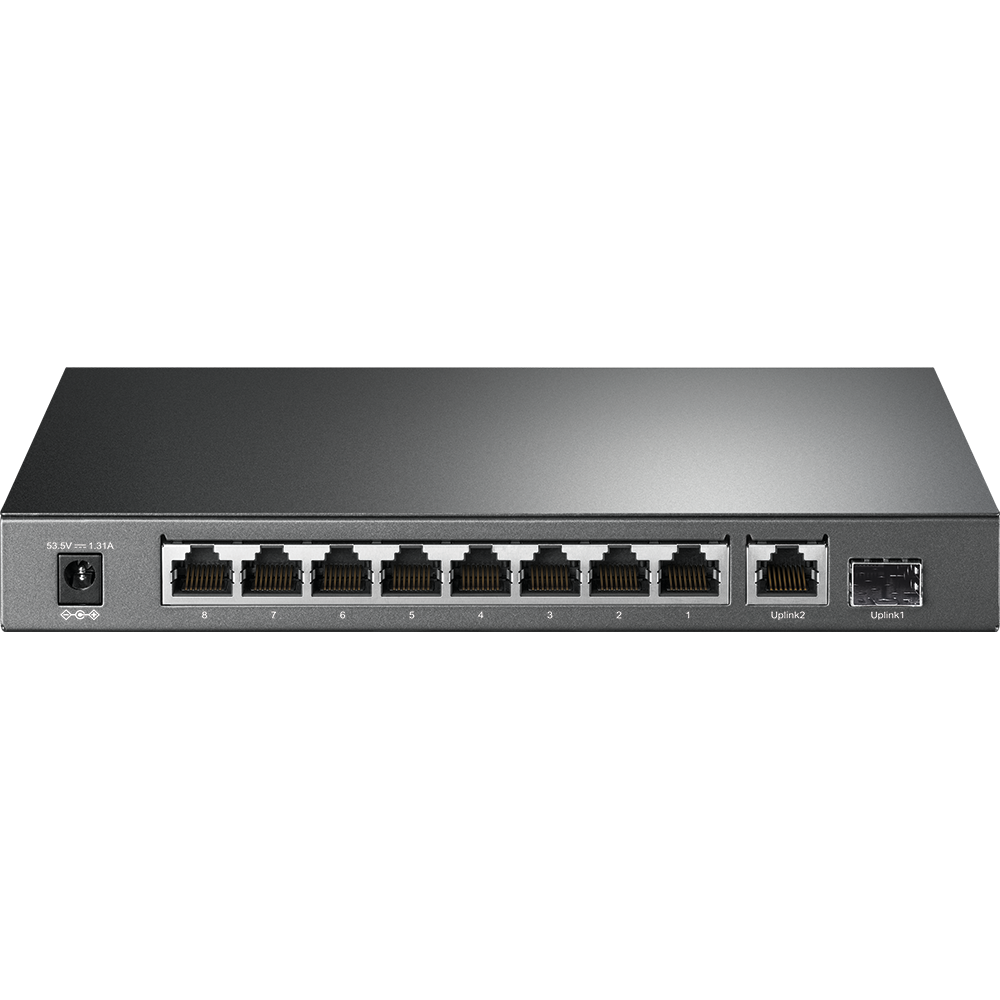 TP-Link SG1210P 10-Port Gigabit Desktop Switch with 8-Port PoE+, 1GE Lan Uplink, 1G SFP Uplink Ports | 63W PoE Budget