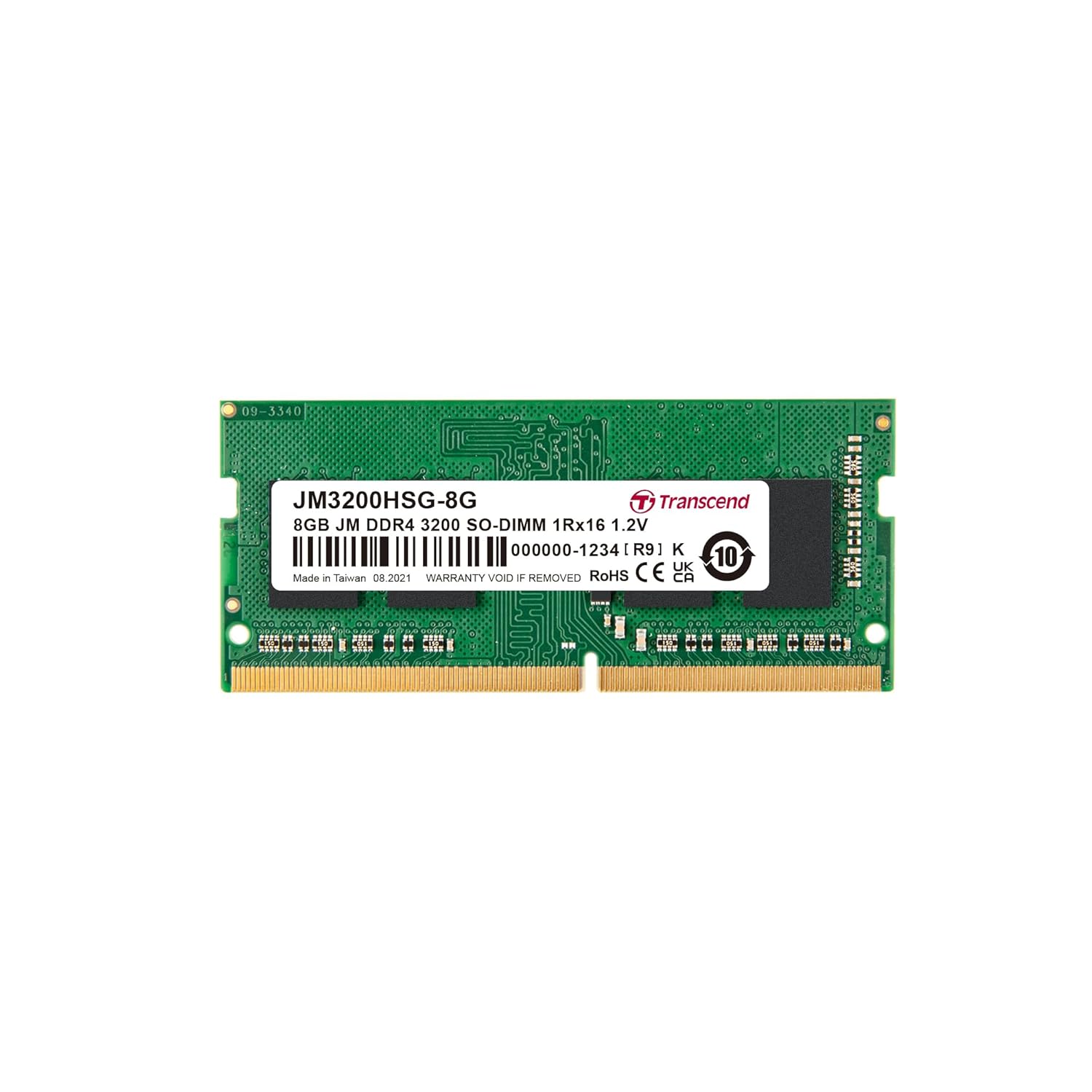 Transcend JetRam Memory DDR4 3200MHz SO-DIMM Laptop RAM | 1Rx16, CL22, 1.2V | 4GB, 8GB