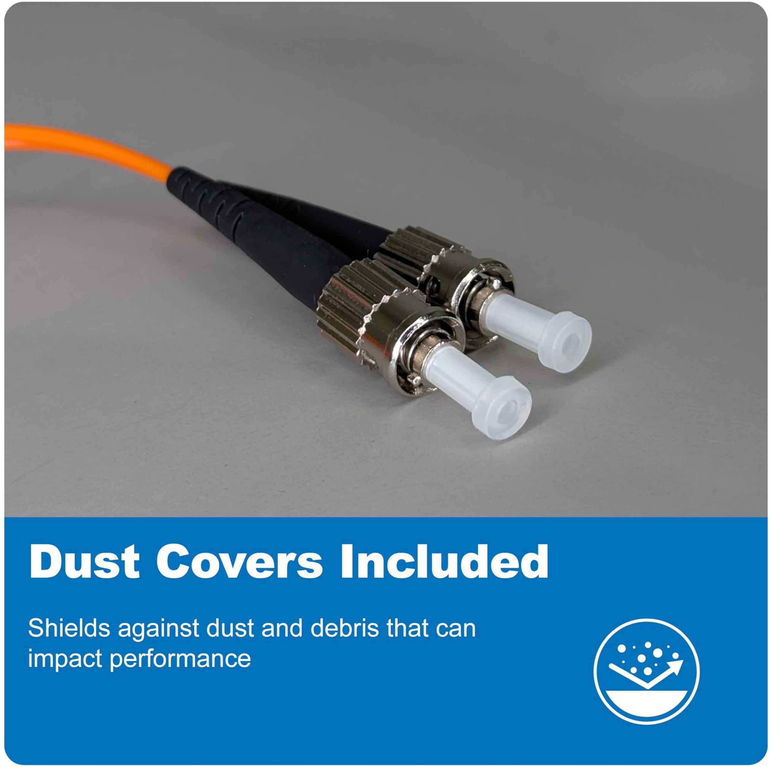 BOXNUBE ST to ST Multimode Duplex OM2 Fiber Patch Cable – 50/125µm – High-Speed Optical Fiber Jumper Cord – Orange