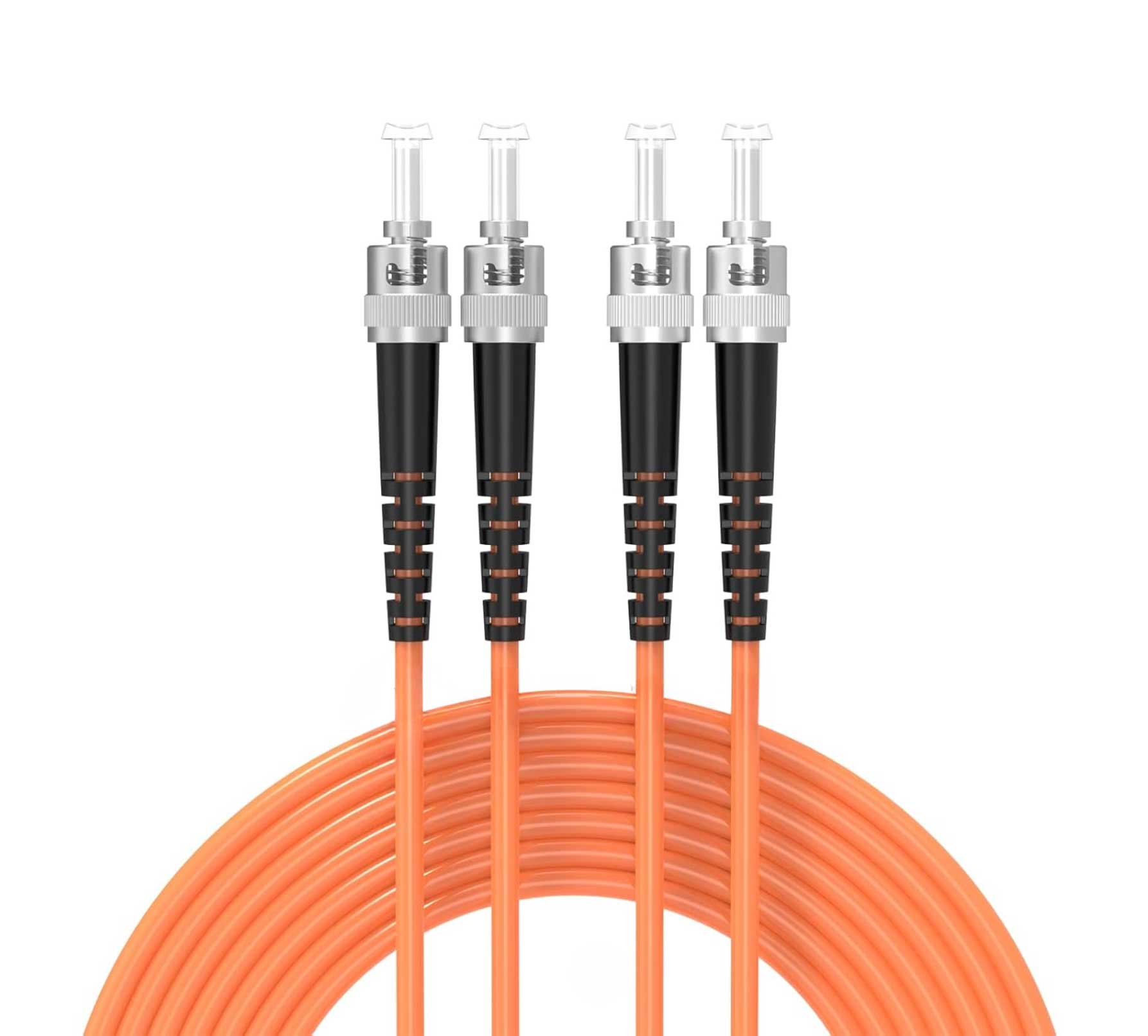 BOXNUBE ST to ST Multimode Duplex OM1 Fiber Patch Cable - 62.50/125µm - High-Speed Optical Fiber Jumper Cord - Orange