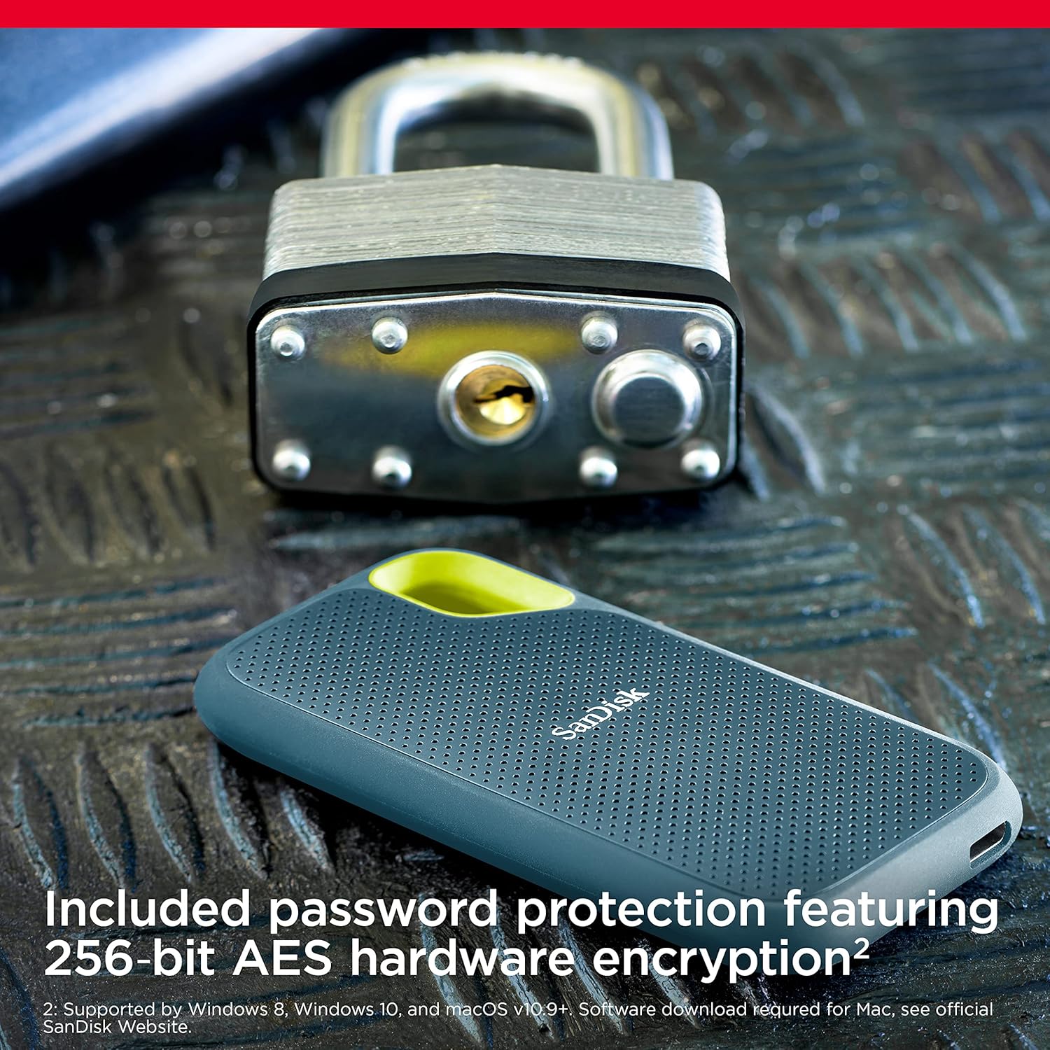 SanDisk Extreme Portable SSD 2TB | 1050MB/s Speed, 5-Year Warranty, Upto 2 Meter Drop Protection with IP55 Water/Dust Resistance | E61