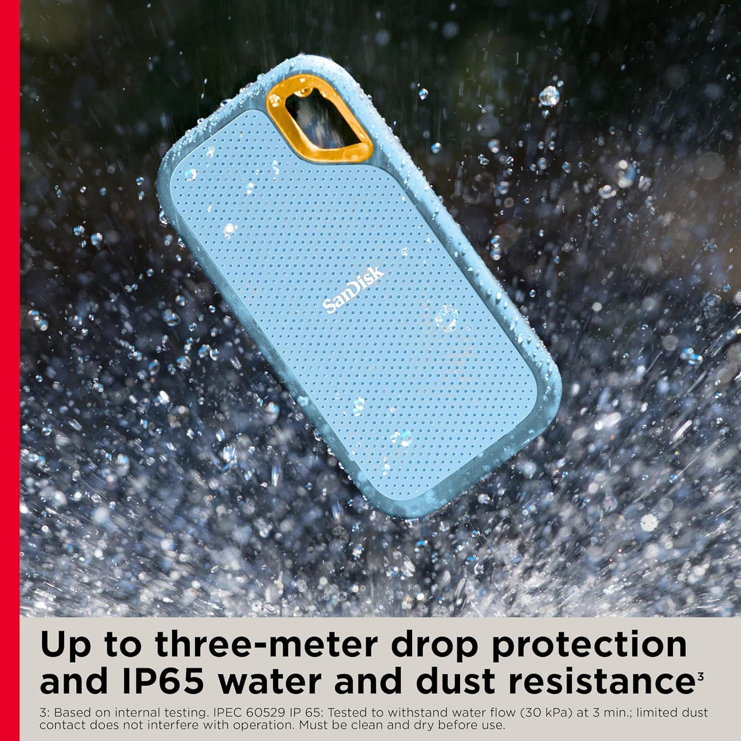 SanDisk Extreme Portable SSD 2TB | 1050MB/s Speed, 5-Year Warranty, Upto 2 Meter Drop Protection with IP55 Water/Dust Resistance | E61