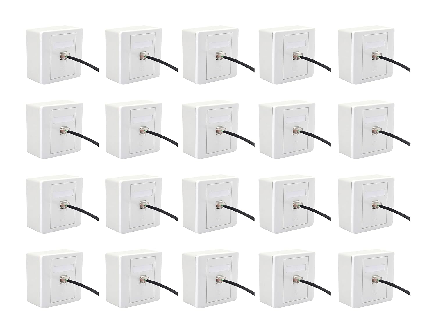 BOXNUBE Combo Set - RJ45 CAT6 LAN I/O Network Keystone Jack + Gang Box + Face Plate