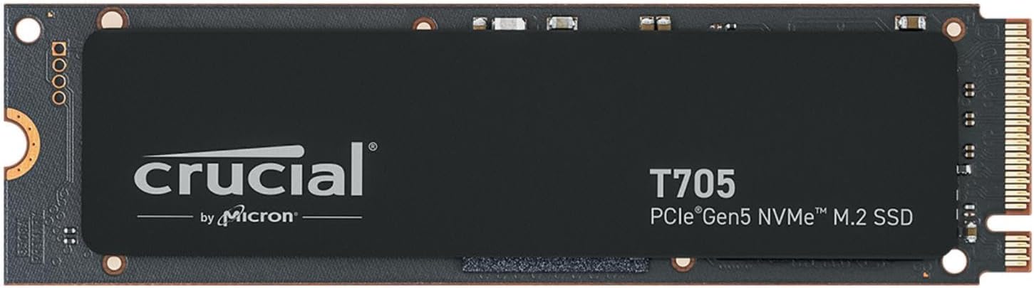 Crucial T705 PCIE GEN5 NVME M.2 Up to 13,600 MB/s - Game Ready - Internal Solid State Drive