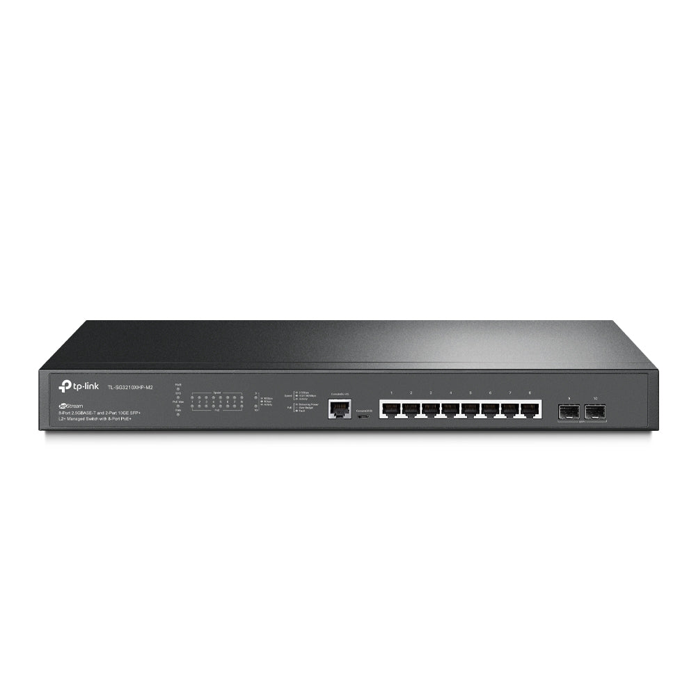 TP-Link TL-SG3210XHP-M2 Omada 8-Port 2.5GBASE-T and 2-Port 10GE SFP+ L2+ Managed Switch with 8-Port PoE+