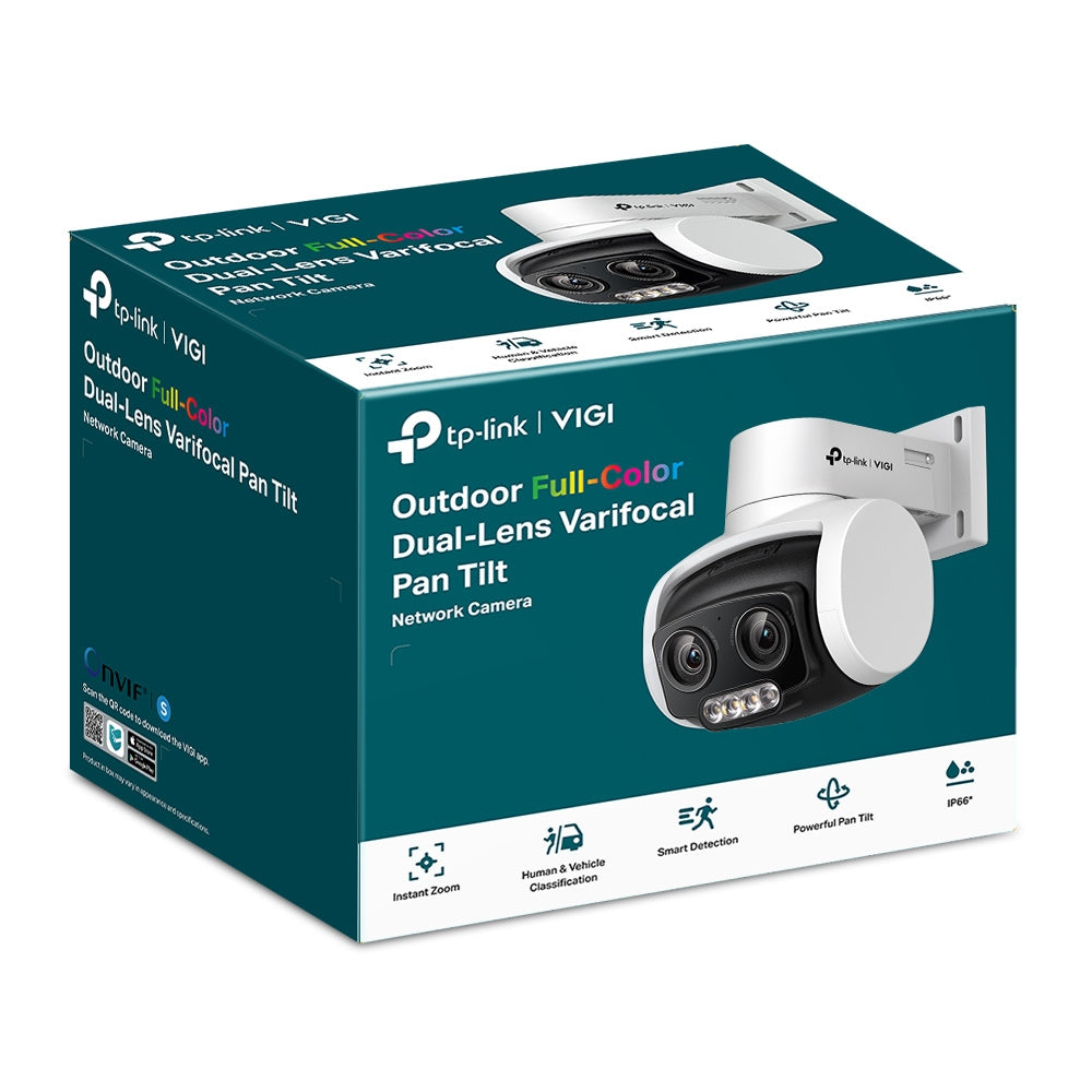 TP-Link VIGI C540v 4MP Super-High Definition Outdoor Full-Color Dual-Lens Varifocal Pan Tilt Camera 3× Zoom