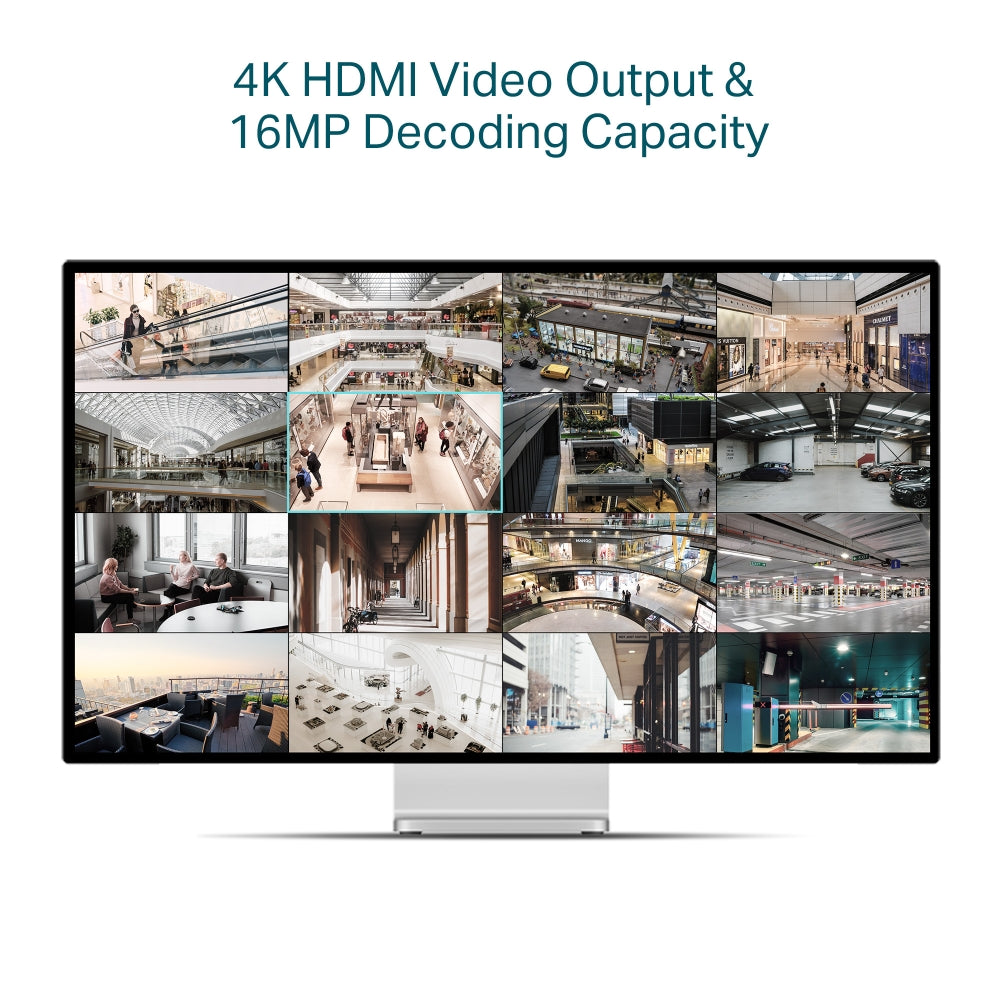 TP-Link VIGI NVR2016H 16 Channel Network Video Recorder | 2 SATA | 4K Output | 8MP Supported | H.265+ Compression | Synchronous Playback