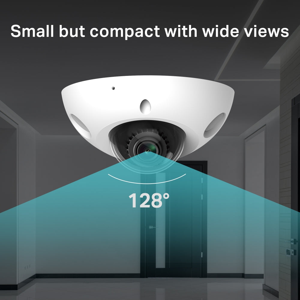 TP-Link VIGI C230i Mini 3MP Super-High Definition IR Dome Network Wired CCTV Camera | Two-Way Audio | Smart IR | IK08 Vandal-Proof | Wide Angle