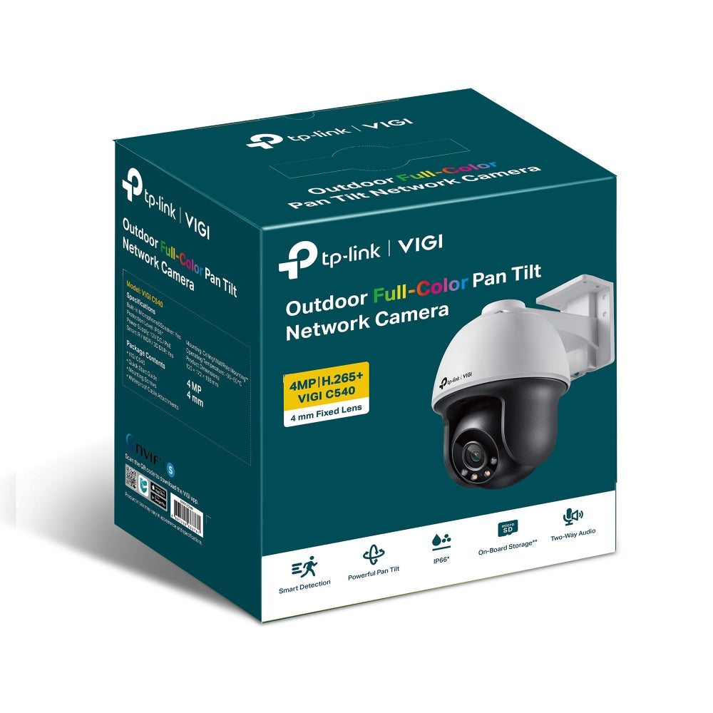 TP-Link VIGI C540 4MP High Definition Outdoor Full-Color Pan Tilt Network CCTV Camera | Waterproof | Smart Detection