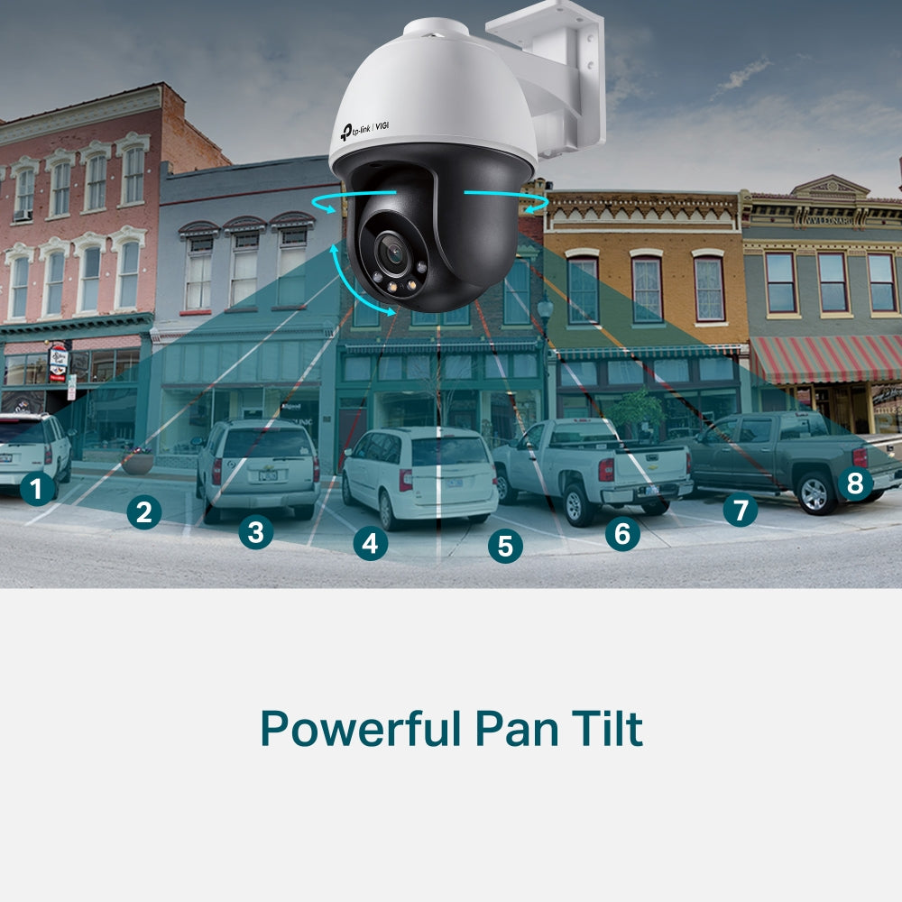 TP-Link VIGI C540 4MP High Definition Outdoor Full-Color Pan Tilt Network CCTV Camera | Waterproof | Smart Detection